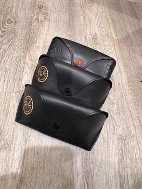 Ray-Ban Sunglasses Cases Lot of 3 Black Snap Hard Cases